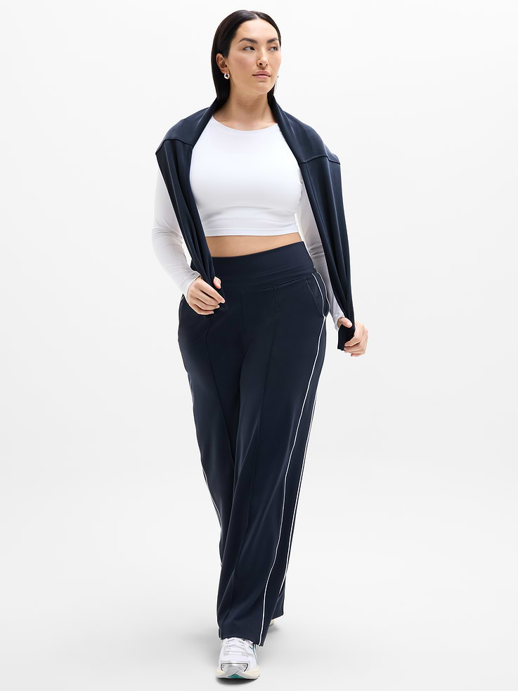 Image number 5 showing, Venice High Rise Track Stripe Wide Leg Pant