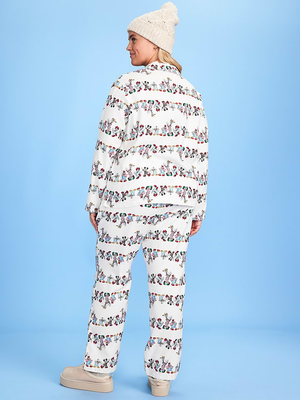 Old Navy x Disney Mickey Mouse & Friends Printed Flannel Pajama Set for Women
