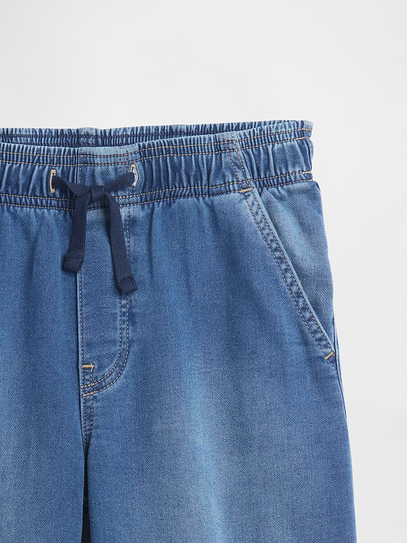 Kids High Rise Pull-On Wide-Leg Sweatpant Jeans