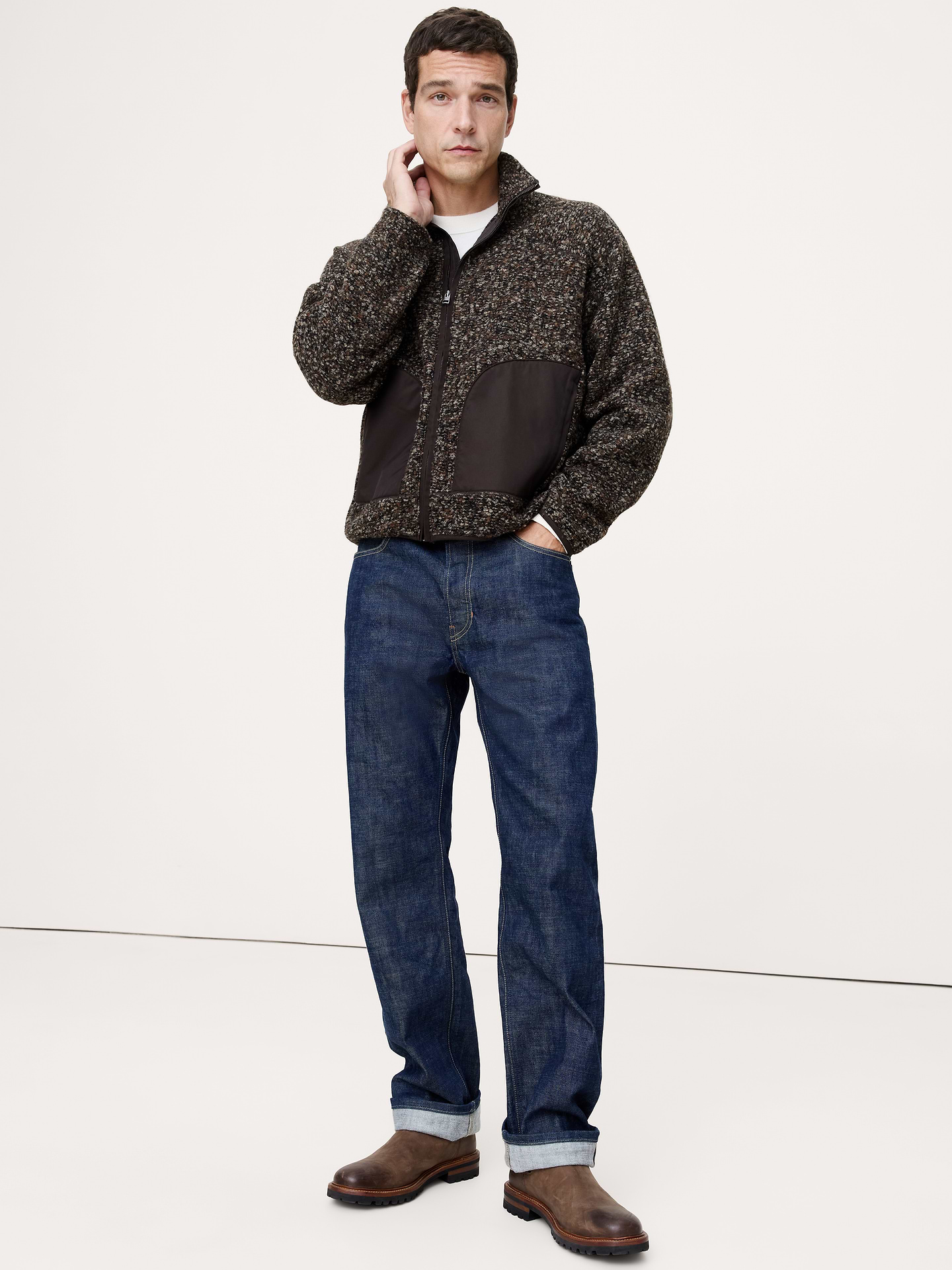 Image number 1 showing, Bouclé Fleece Zip-Up Sweatshirt