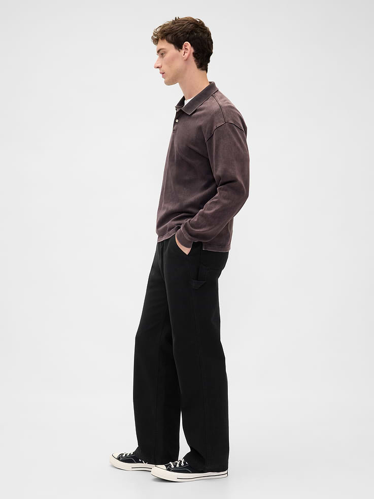 L'image numéro 3 présente Pantalon menuisier en toile ample années 90