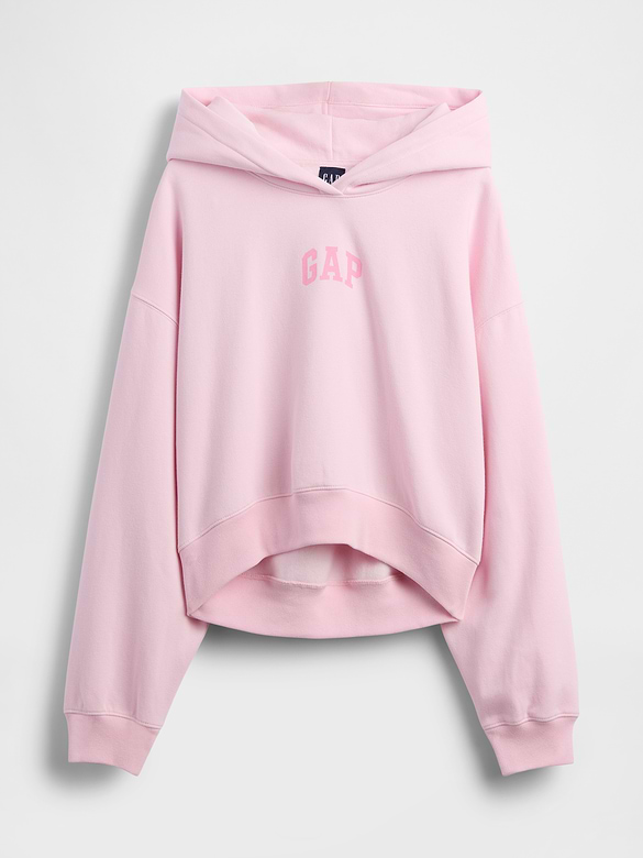 VintageSoft Crop Logo Hoodie