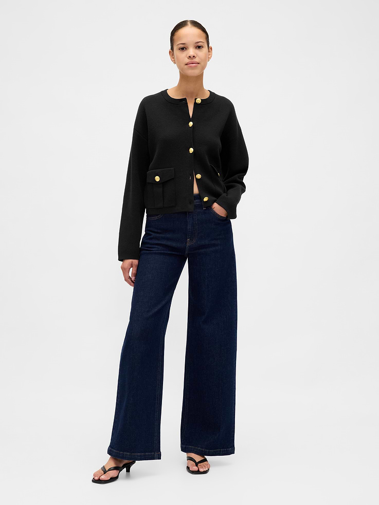 L'image numéro 2 présente Cardigan à poche en mélange de coton