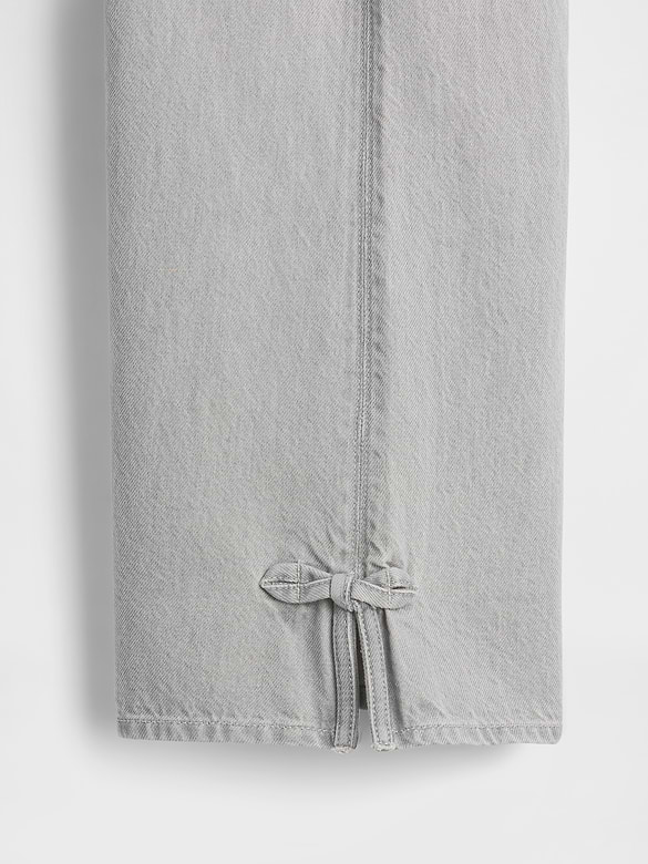 Kids Low Rise Bow Split-Hem Baggy Jeans