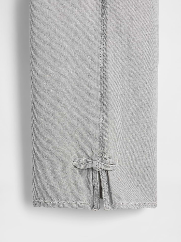 Image number 5 showing, Kids Low Rise Bow Split-Hem Baggy Jeans