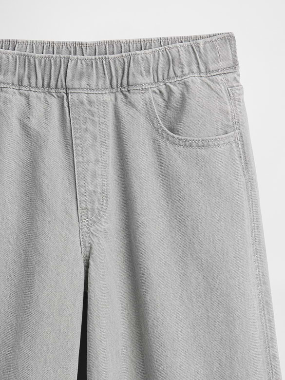 Kids Low Rise Bow Split-Hem Baggy Jeans