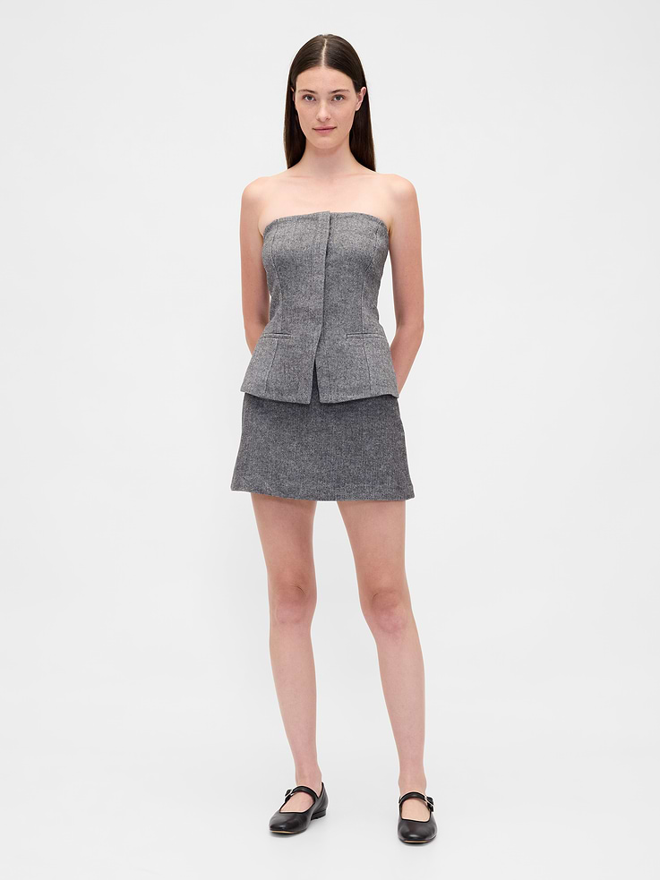 Image number 1 showing, Herringbone Mini Skort