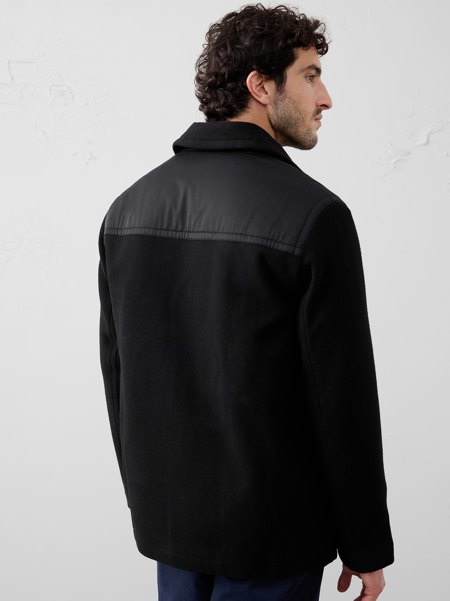Image 2 of 4, Wool-Blend Mixed Media Coat