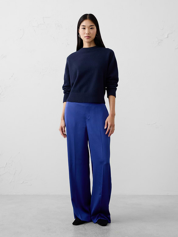 Hayden Wide-Leg High-Rise Silky Pull-On Pant