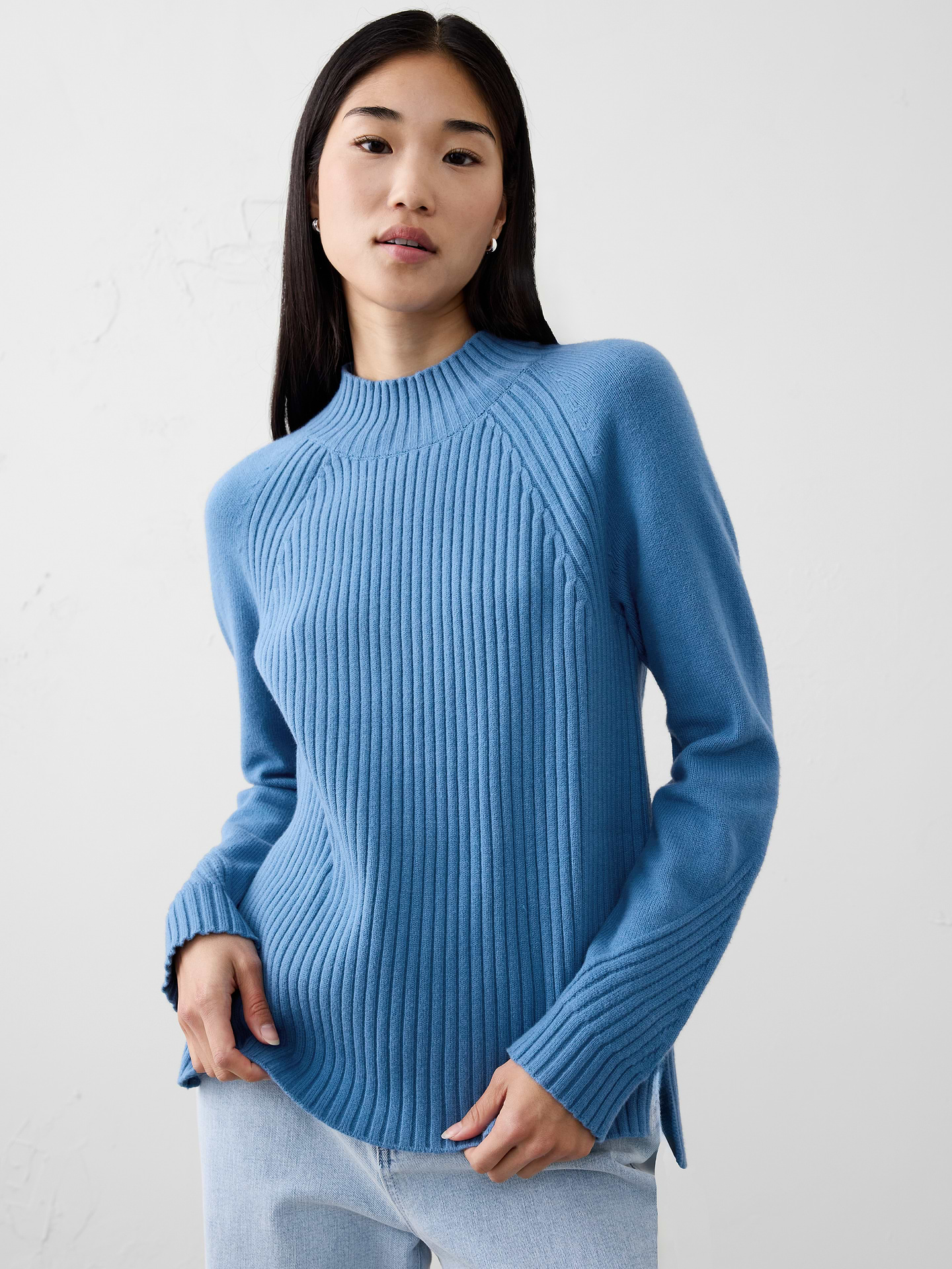 Image number 1 showing, Ribbed Mock-Neck Sweater