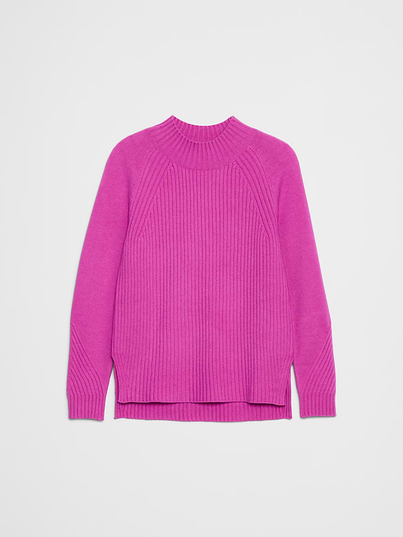 Ribbed Mock-Neck Sweater