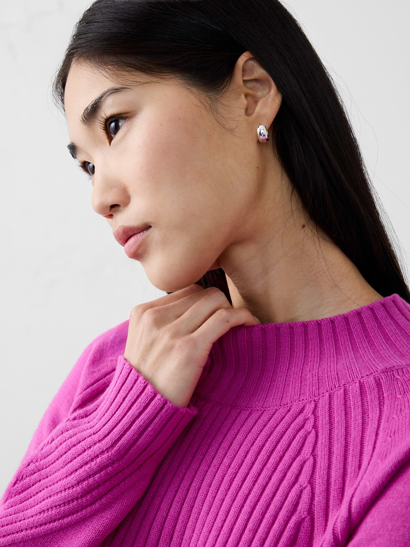 Image number 3 showing, Ribbed Mock-Neck Sweater