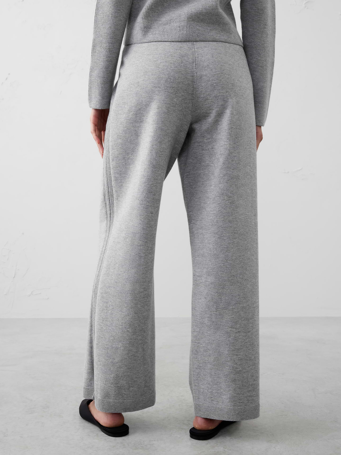 Image number 2 showing, Wide-Leg Mid-Rise Pull-On Sweater Pant