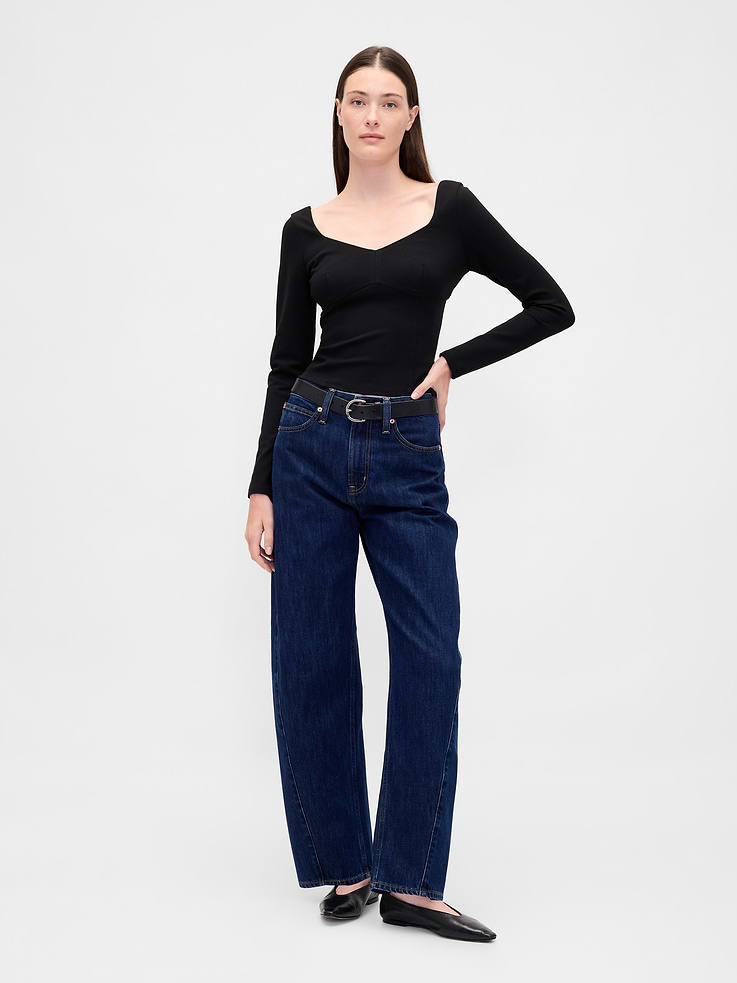 Image number 2 showing, Double Knit Sweetheart Top