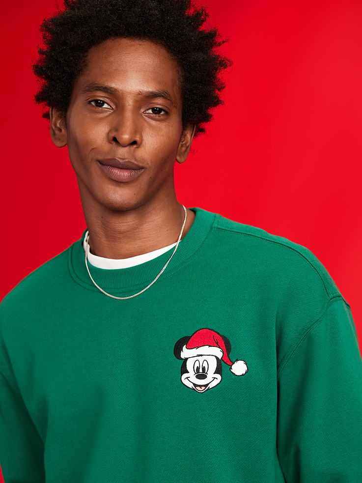 Image number 1 showing, Old Navy x Disney Mickey Mouse Oversized Holiday-Graphic Sweatshirt for Men