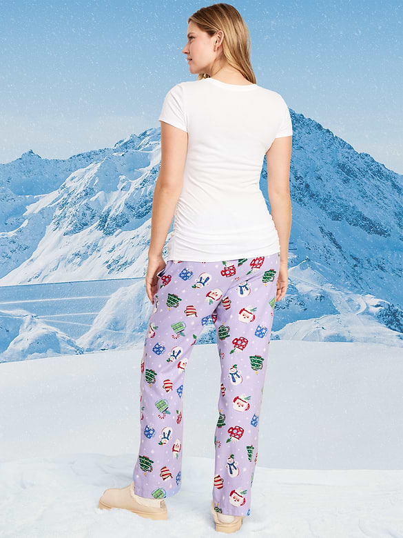 Maternity Printed Flannel Pajama Pants