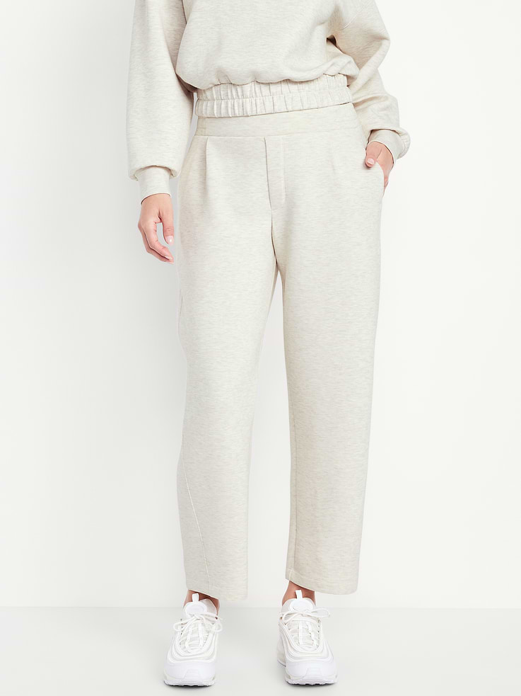 Image number 1 showing, High-Waisted Bounce Fleece Barrel Sweatpants