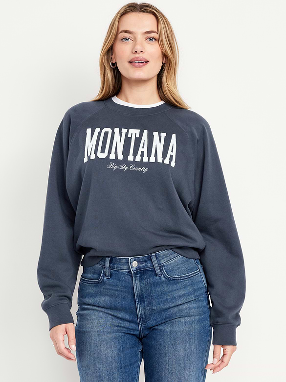 SoComfy Oversized Graphic Raglan Sweatshirt