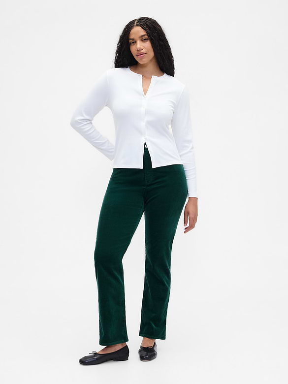 High Rise '90s Slim Straight Corduroy Pants