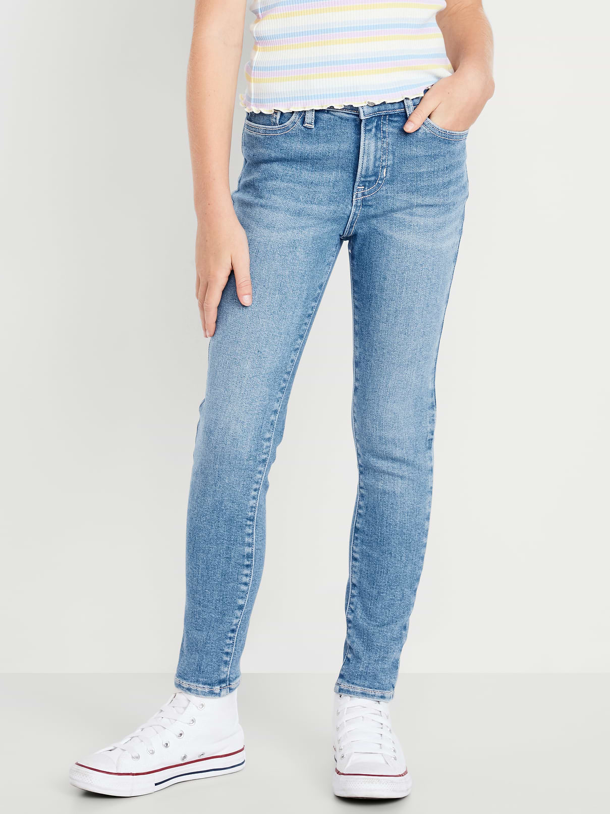 Image number 1 showing, High-Waisted Rockstar 360° Stretch Jeggings for Girls