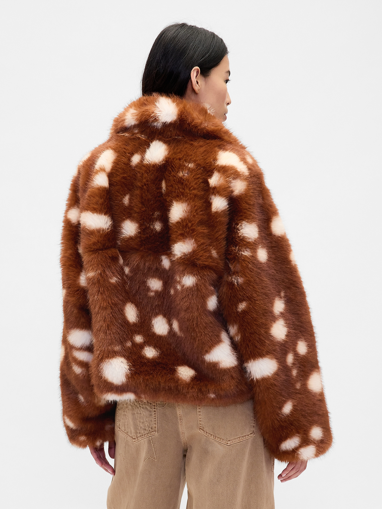 Gap × Sandy Liang Spotted Vegan Fur Half-Zip Pullover | Gap