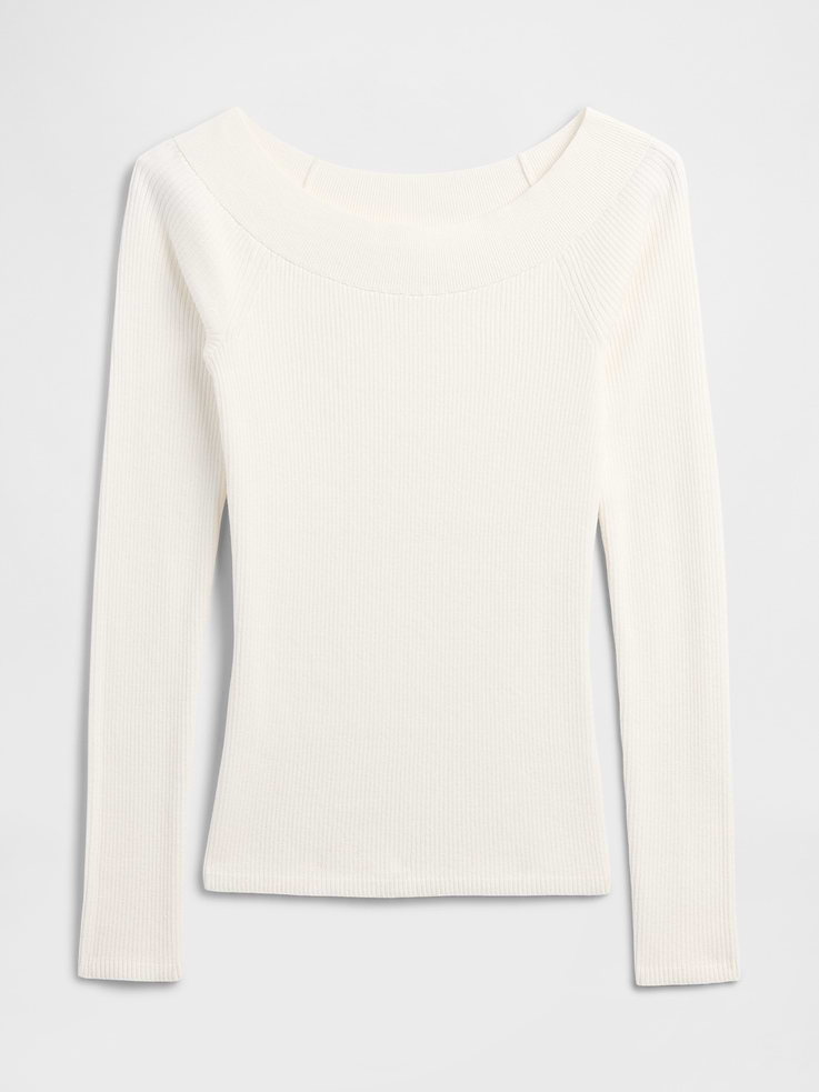 Image number 5 showing, Ribbed Off-Shoulder Sweater