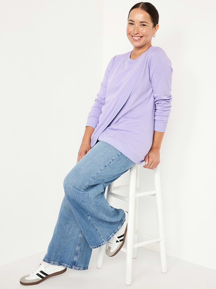 Image number 3 showing, Maternity Cross-Front Nursing Tunic