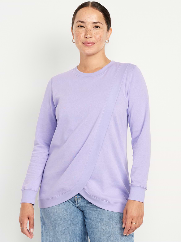 Maternity SoComfy Crossover Nursing Tunic Sweatshirt