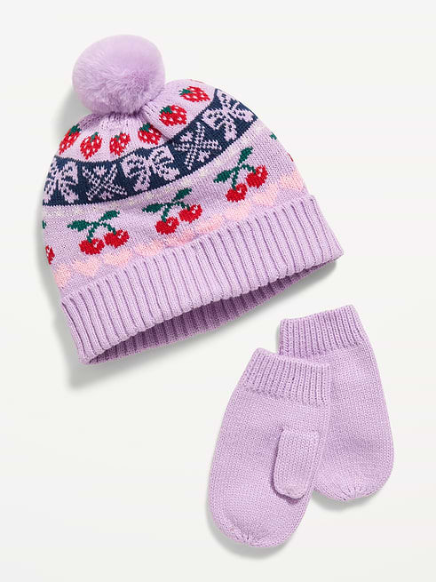 Pom Pom-Pom Beanie and Mittens Set for Toddler Girls on clearance at Old Navy — 70% off