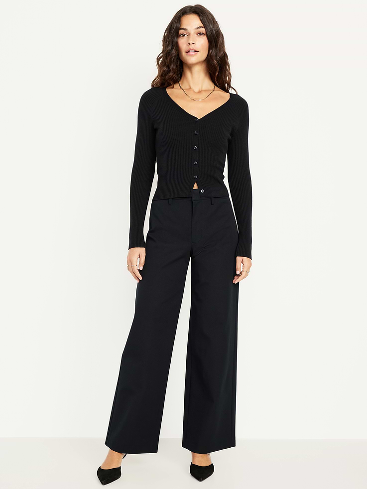 Image number 1 showing, High-Waisted Pixie Super Wide-Leg Pants