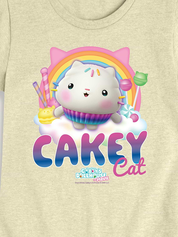 Gabbys Dollhouse Cakey Cat Tee Fitted Short Sleeve T-Shirt For Toddler