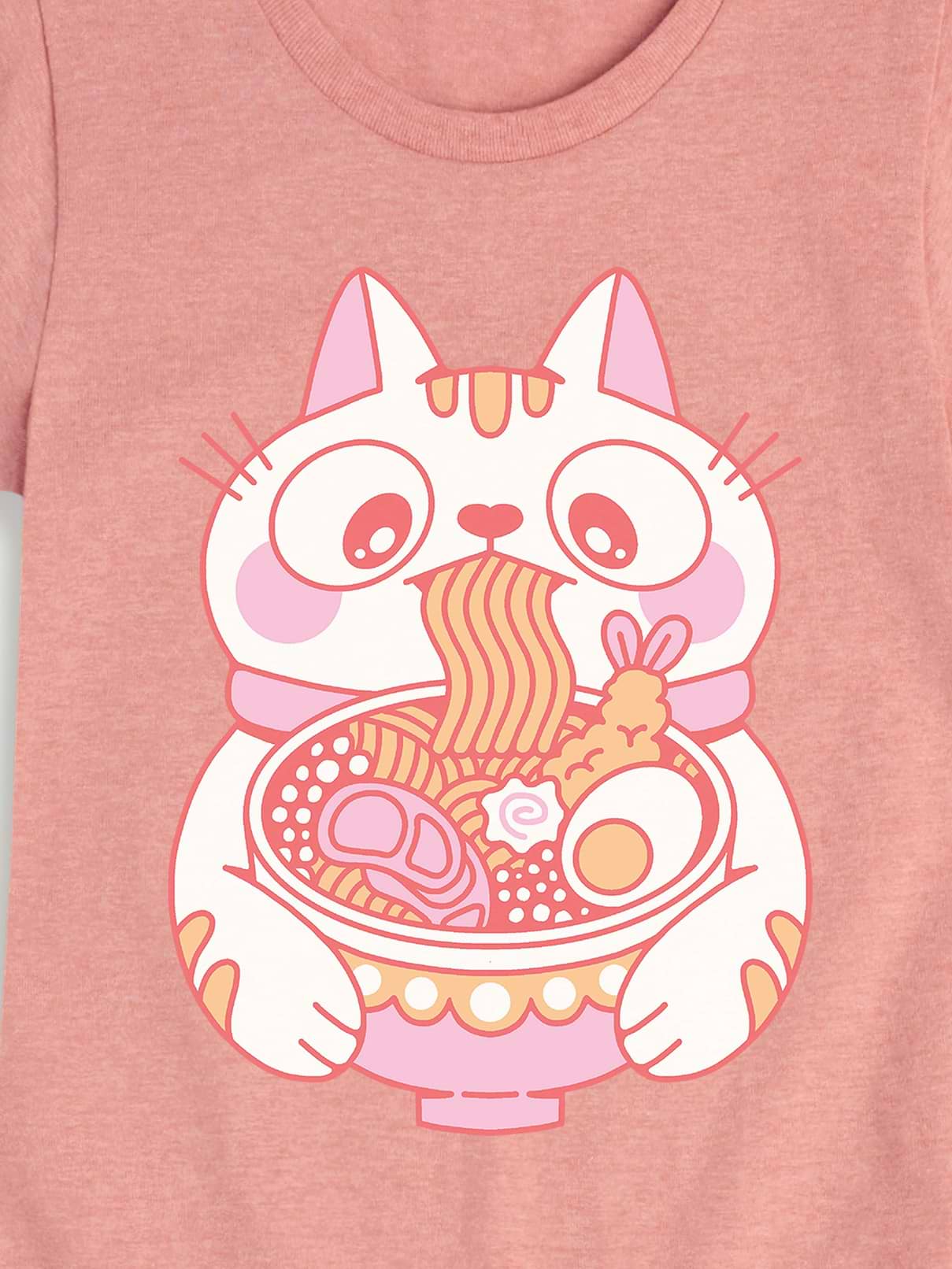 Image number 2 showing, Ramen Cat Fitted Short Sleeve T-Shirt For Girls