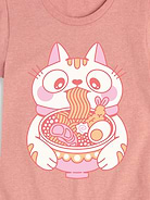Image number 2 showing, Ramen Cat Fitted Short Sleeve T-Shirt For Girls