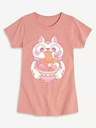 Image number 1 showing, Ramen Cat Fitted Short Sleeve T-Shirt For Girls