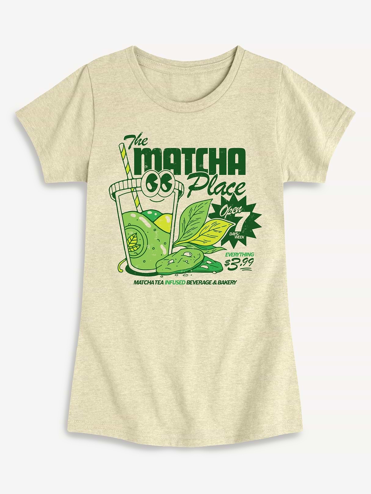 Kawaii Matcha Fitted Short Sleeve T-Shirt For Girls | Old Navy