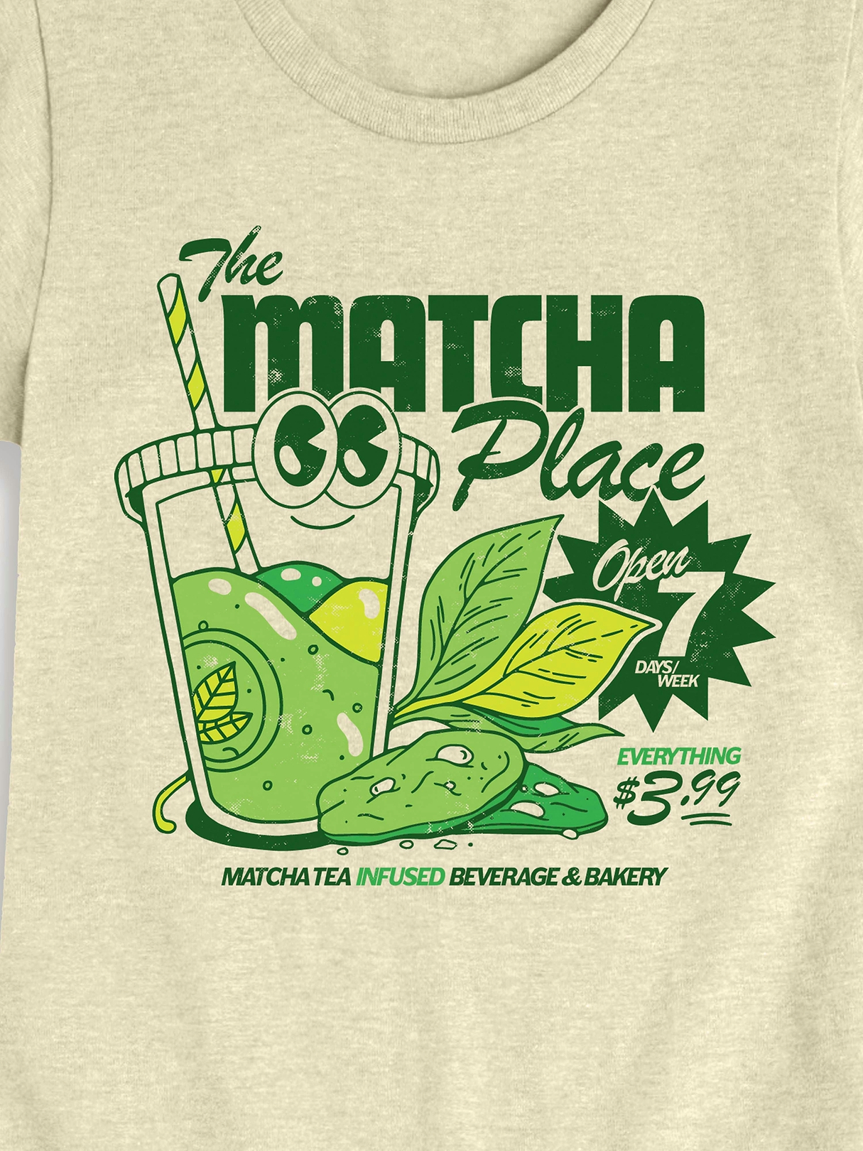 Kawaii Matcha Fitted Short Sleeve T-Shirt For Girls | Old Navy