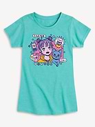 Image number 1 showing, Anime Girl And Cat Fitted Short Sleeve T-Shirt For Girls