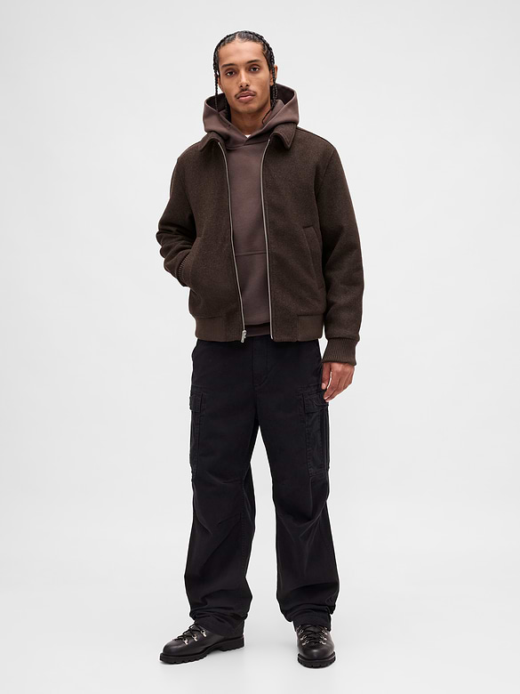 Wool-Blend Bomber Jacket