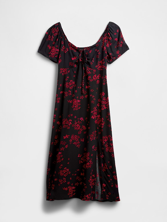 Puff Sleeve Midi Dress
