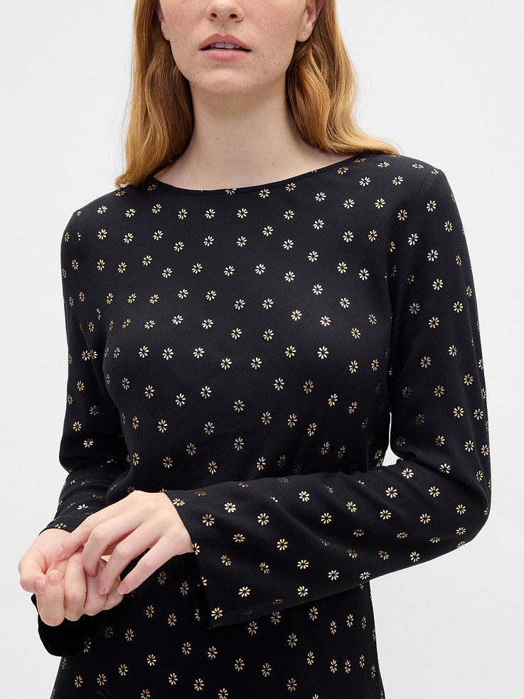 Image number 3 showing, Satin Boatneck Mini Dress