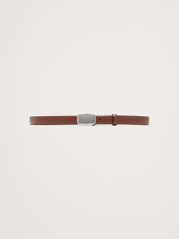 Ceinture en cuir à boucle plaquée