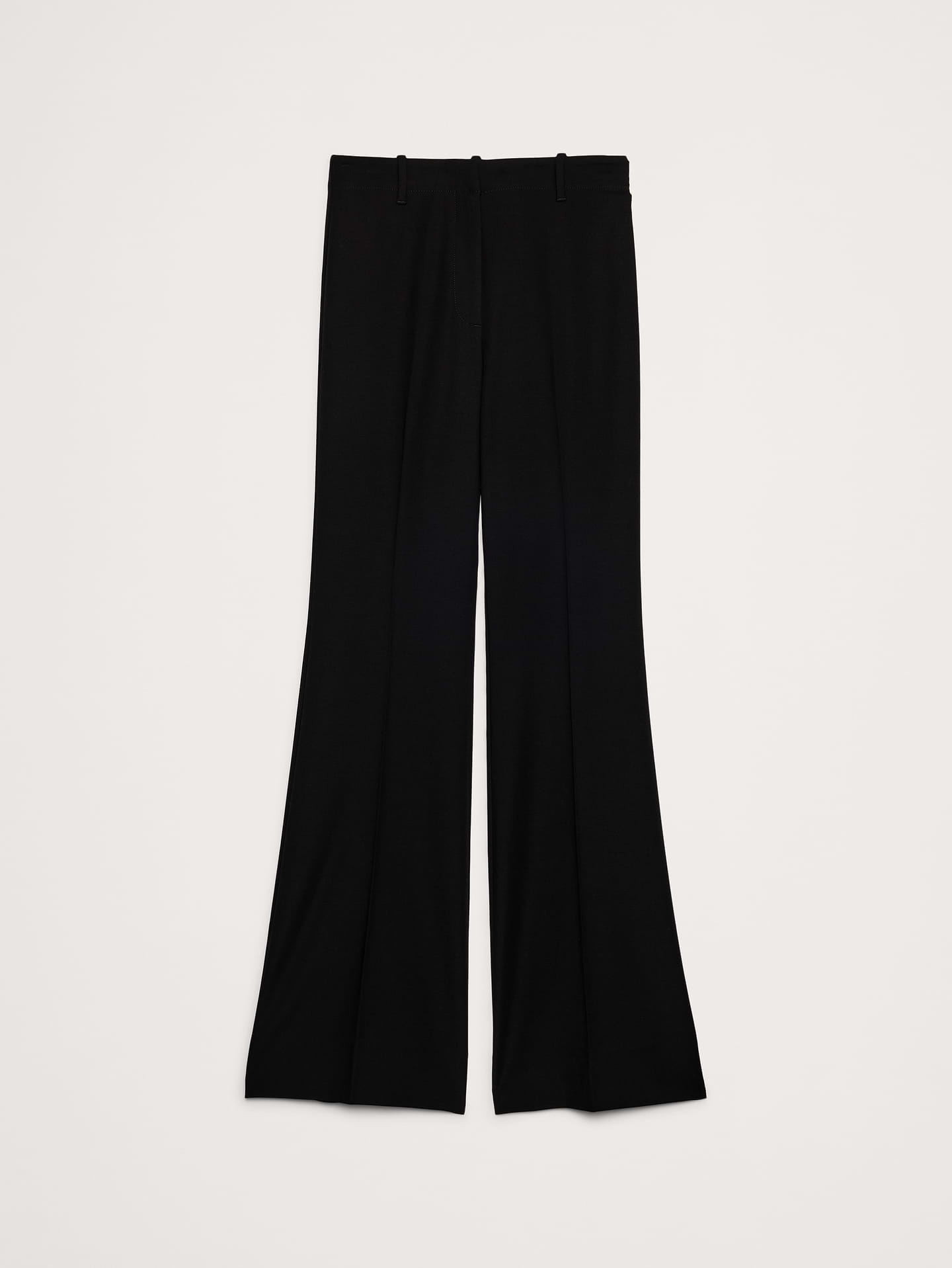 L'image numéro 5 présente Pantalon moderne évasé à taille haute en tissu urbain extensible