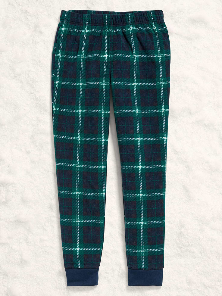 Image number 1 showing, Gender-Neutral Microfleece Jogger Pajama Pants for Kids