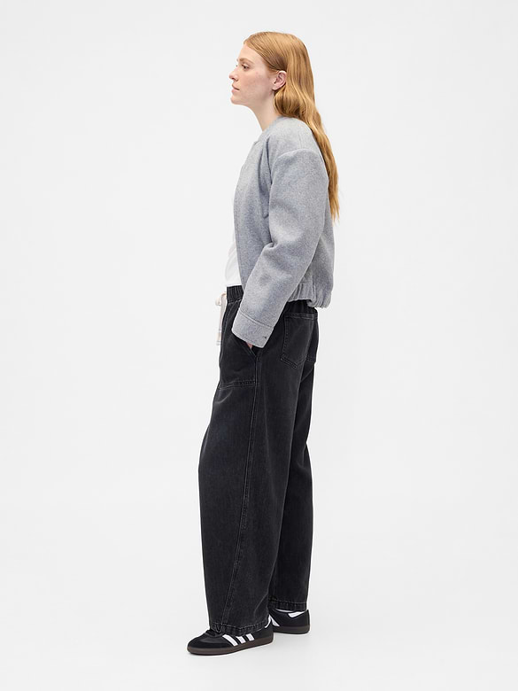 Mid Rise SuperSoft Pull-On Barrel Jeans