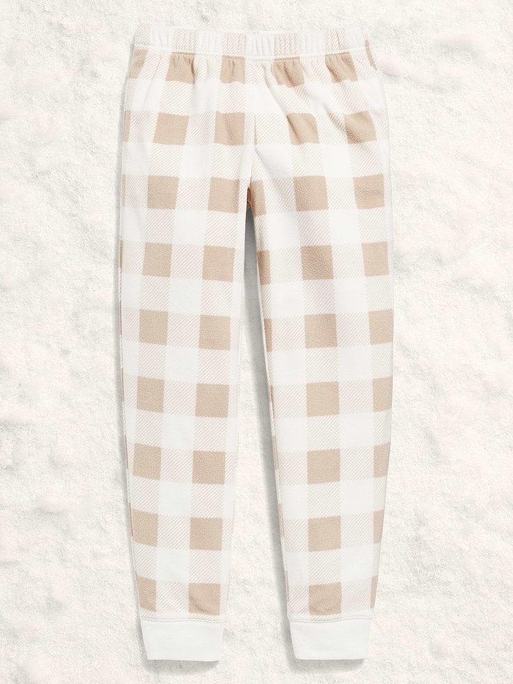 Image number 1 showing, Gender-Neutral Microfleece Jogger Pajama Pants for Kids
