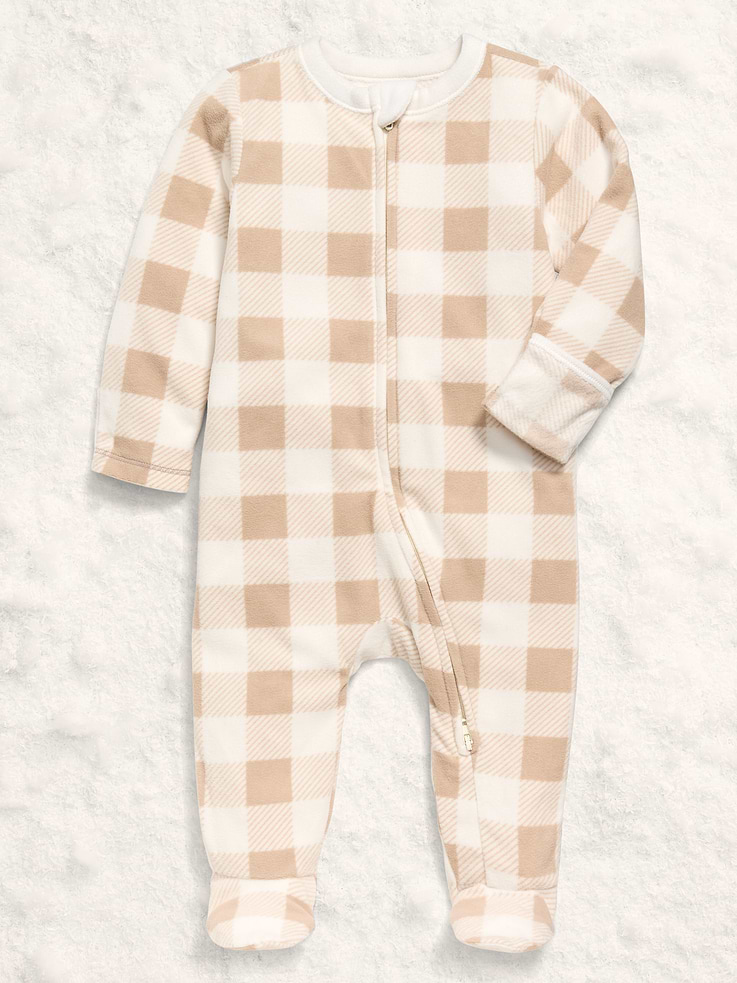 Image number 1 showing, Microfleece 2-Way-Zip Sleep & Play Footed One-Piece for Baby