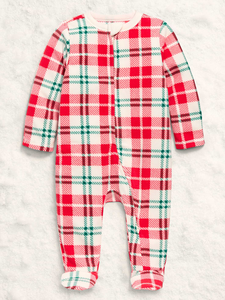 Image number 1 showing, Microfleece 2-Way-Zip Sleep & Play Footed One-Piece for Baby
