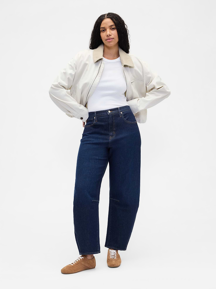 Image number 5 showing, High Rise Barrel Jeans