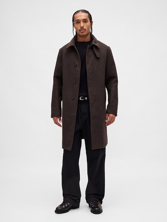 Wool-Blend Car Coat