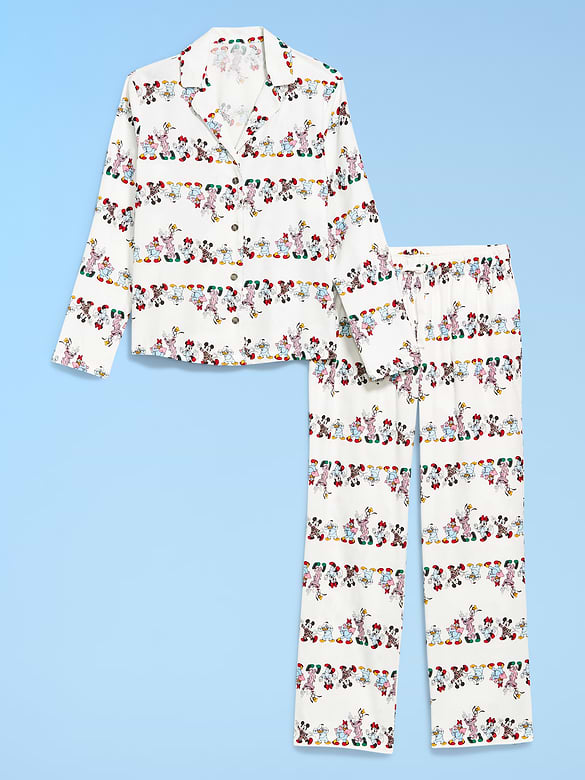 Old Navy x Disney Mickey Mouse & Friends Printed Flannel Pajama Set for Women